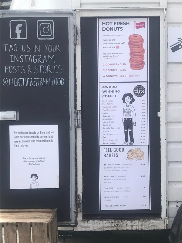Picture of donut van menu