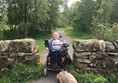 Image of the gap between the walls in comparison to my wheelchair.