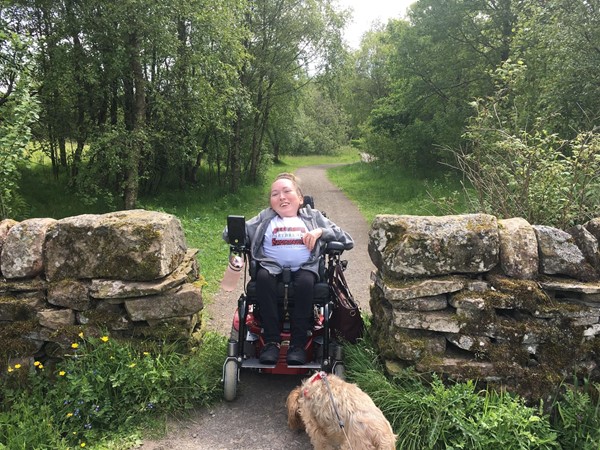 Image of the gap between the walls in comparison to my wheelchair.