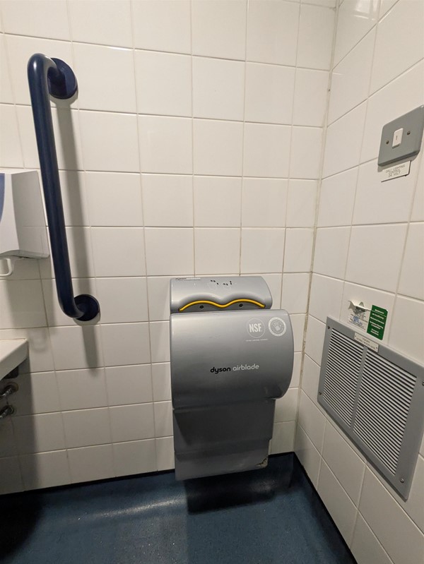 Image of handdryer in the accessible toilet