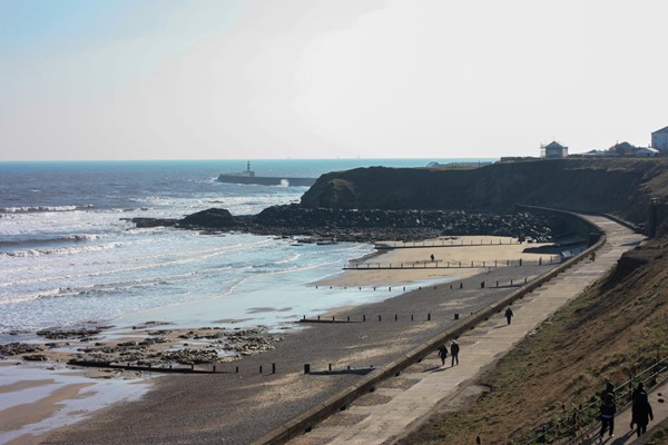 Beach and promenade. Prom looks lovely and flat but we couldn't get down there.