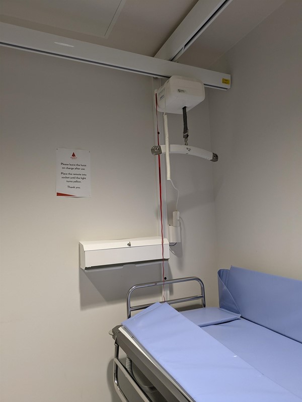 Image of Adjustable change bed and hoist