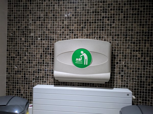 Image of baby change table in accessible toilet