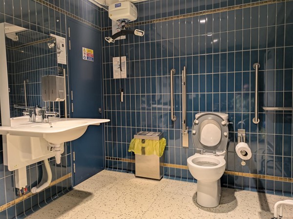 Image of toilet seat and adjustable sink in the Changing Places toilet