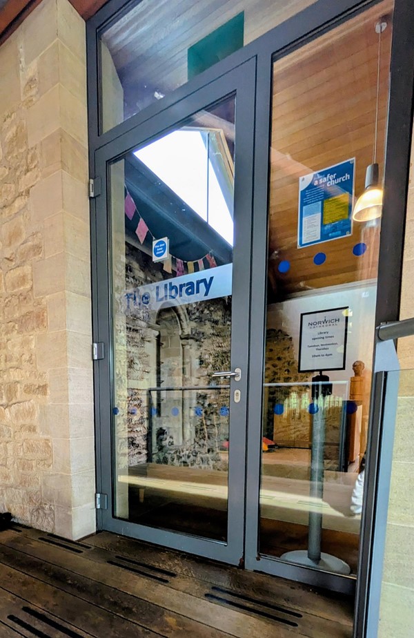 Image of entrance to the library