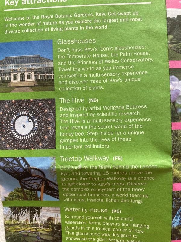 Kew Gardens events leaflet