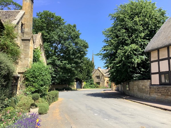 Picture of a road through a village