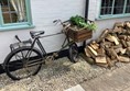 By the front door we spotted a relic of our youth, an old delivery bike