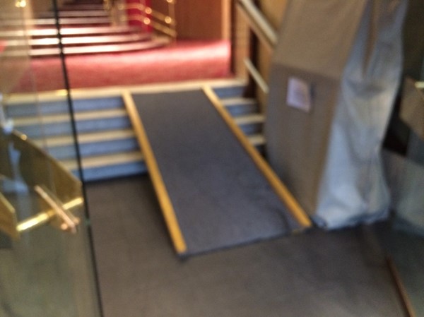 The ramp to get up the internal stairs.