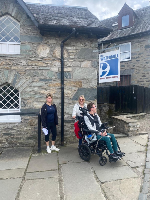 Image of people outside the Watermill