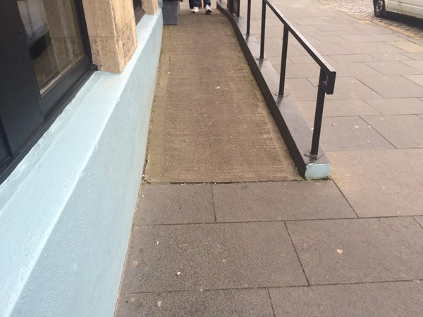 Ramp into building.