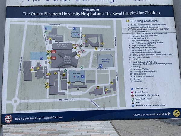image of a map of the hospital campus