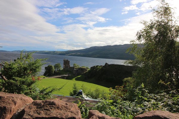 View of Urquhart Castle from the car park