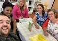 Photo shows myself and a group of friends sat around a table in the FVSC cafe after our lunch