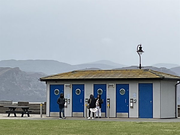 Changing booths overlooking SNOWDONIA