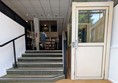 Image of stairs and lifts to reach shop floor from the Castle Meadow entrance