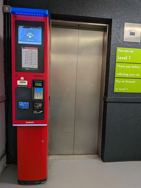 image of lift and payment machine