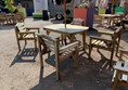 Tables and chairs outside Edinburgh College of Art