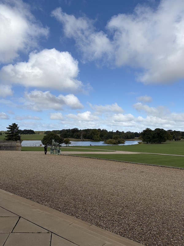 Image of a lawn by a path