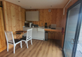 Image of the kitchen in the accessible glamping pod.
