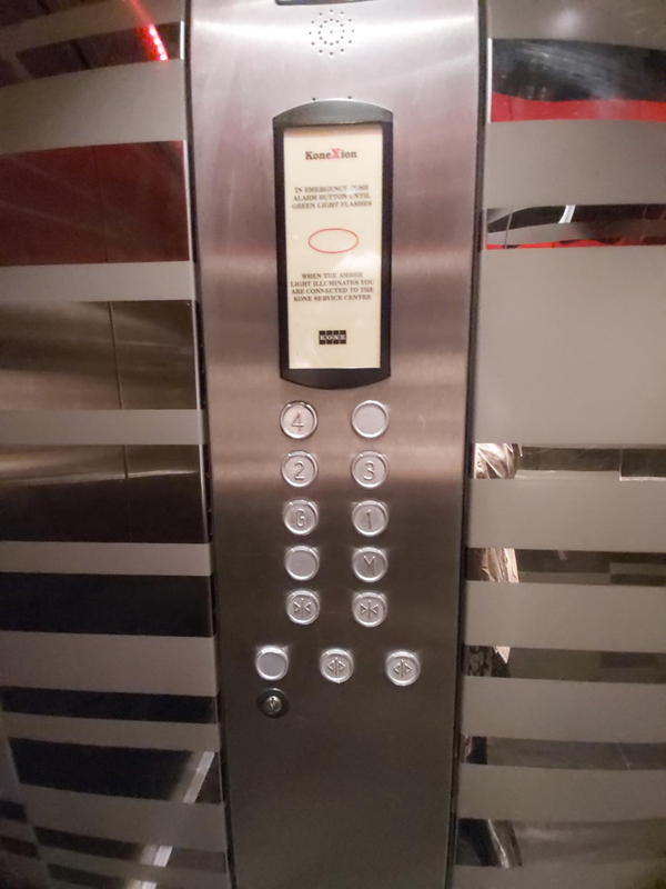 Buttons inside the lift