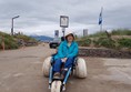 On Inch Beach's beach wheelchair by the blue badge parking spaces